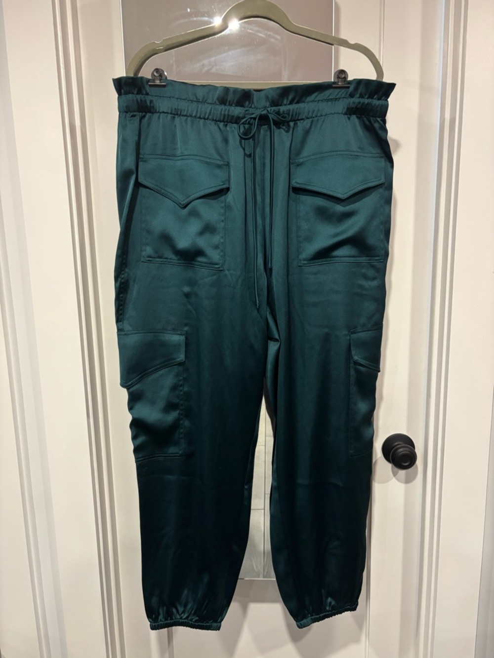 Banana Republic Teal Satin Jogger Pants